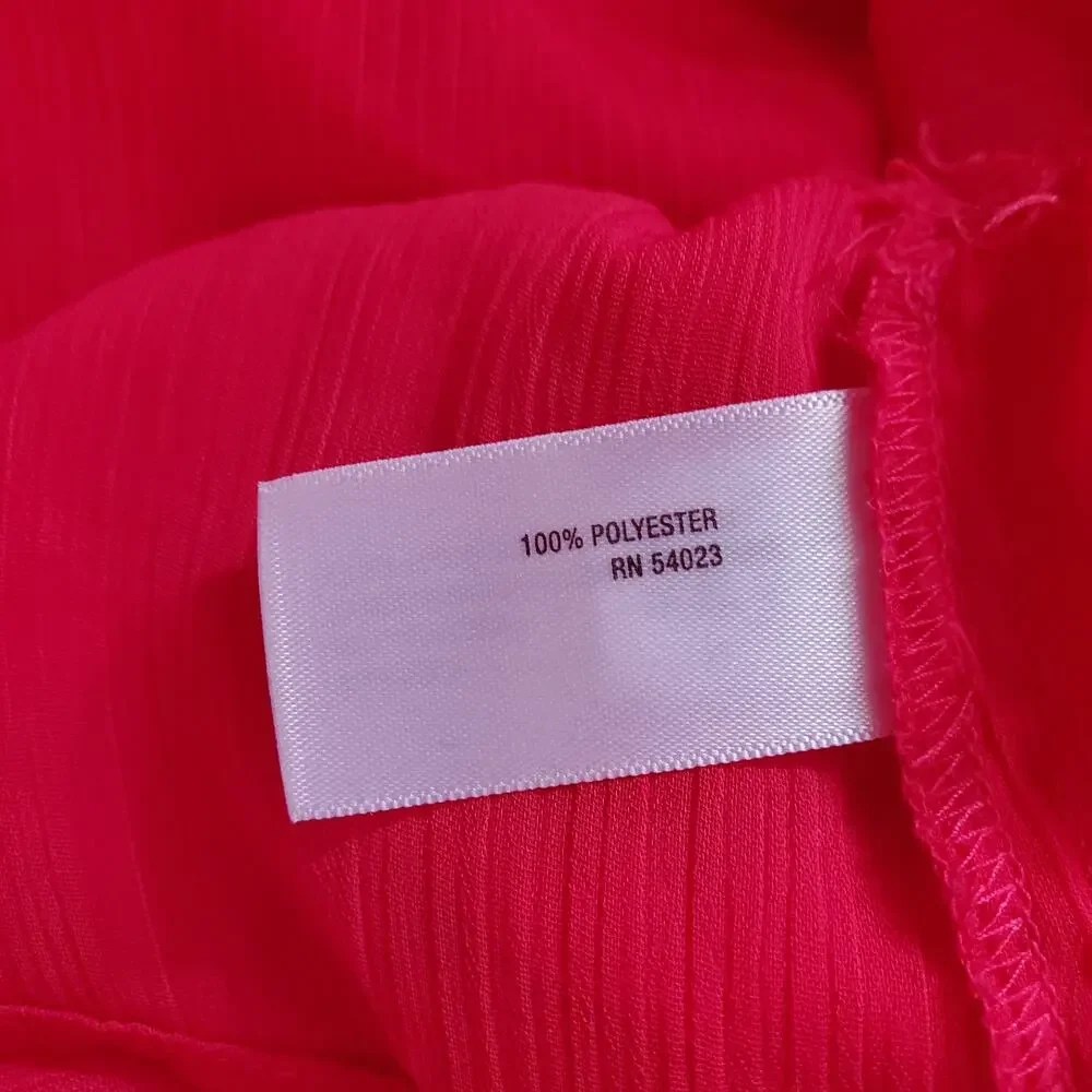 Old Navy Sheer Ruffle Chiffon Puff Sleeve Peasant Blouse Womens Size XXL Pink